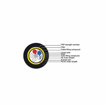 کابل فیبرنوری Loos Tube با هسته مرکزی بدون فلز سانت