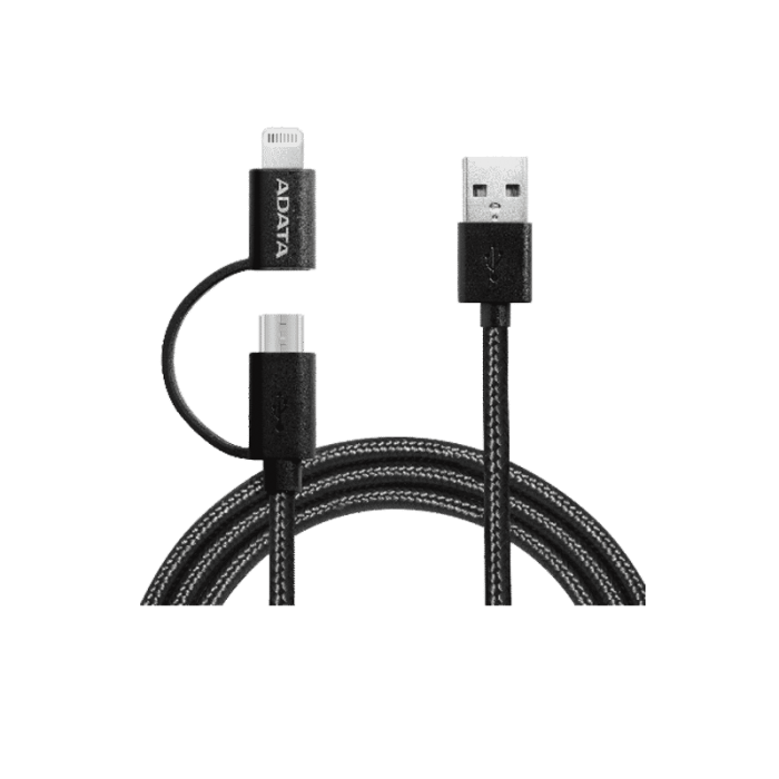 کابل 2 در 1 لایتینگ/ MicroUSB با روکش بافته شده-ای دیتا