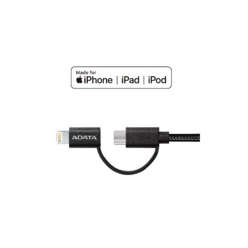 کابل 2 در 1 لایتینگ/ MicroUSB با روکش بافته شده-ای دیتا