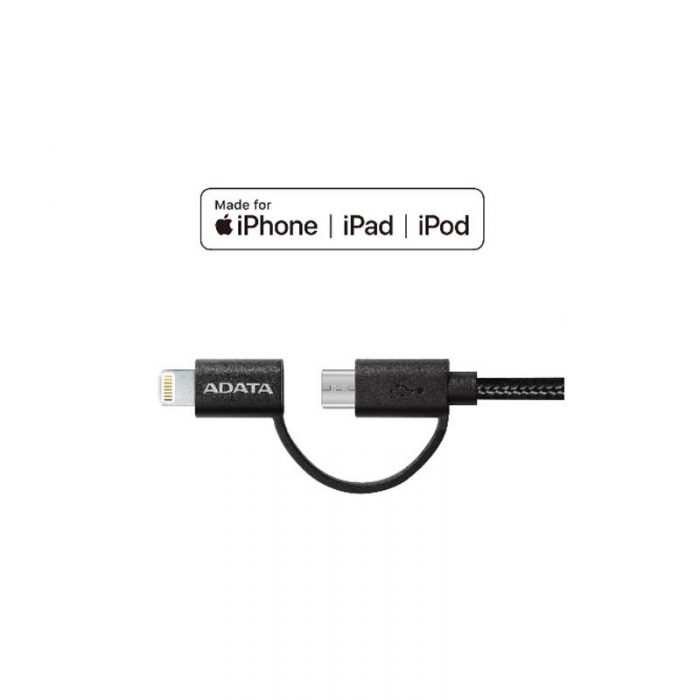 کابل 2 در 1 لایتینگ/ MicroUSB با روکش بافته شده-ای دیتا