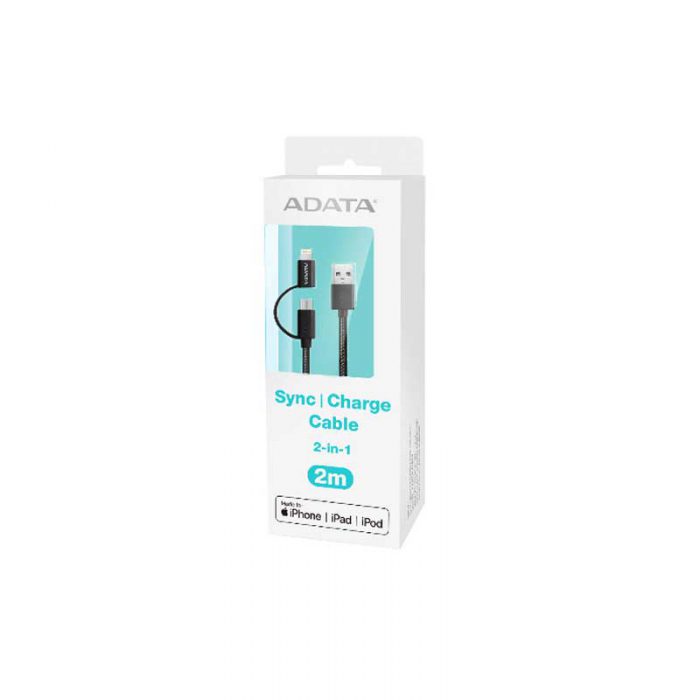 کابل 2 در 1 لایتینگ/ MicroUSB با روکش بافته شده-ای دیتا
