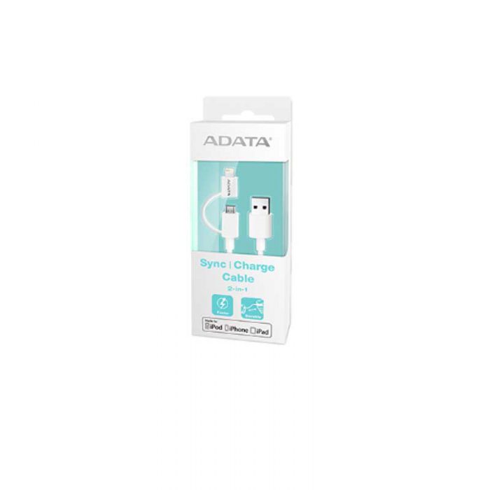 کابل تبدیل USB به لایتنینگ و MicroUSB ای دیتا طول 1 متر