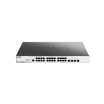 سوییچ DGS-3000-28LP دارای 24 پورت PoE گیگابیتی شبکه و 4 پورت گیگابیتی SFP است