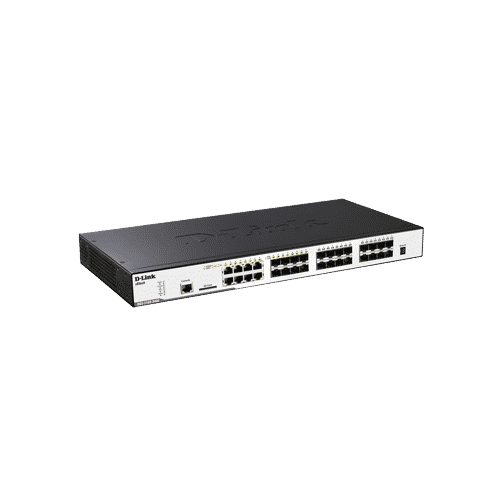 سوییچ DGS-3120-24SC دارای 16 پورت SFP و 8 پورت ترکیبی 1000BASE-T/SFP می باشد