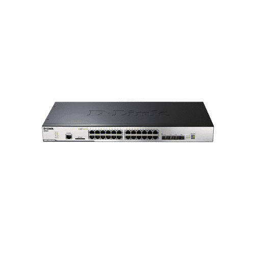 سوییچ DGS-3120-24TC دارای 20  پورت گیگابیتی شبکه و 4 پورت ترکیبی BASE-T/SFP1000 می باشد