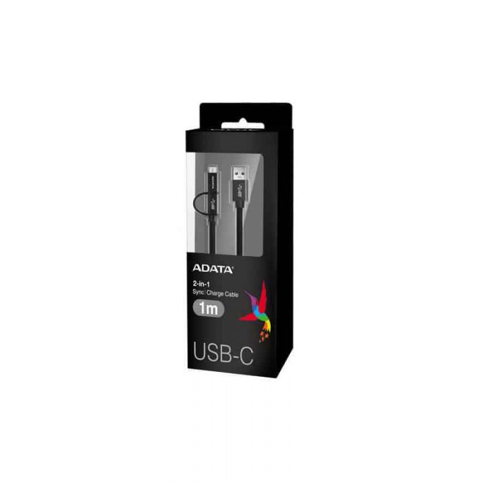 کابل دو در یک USB به USB-C/Micro USB ای دیتا