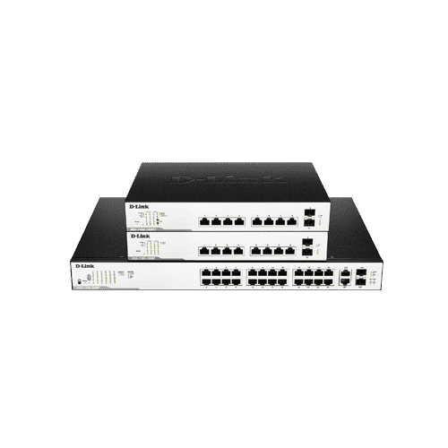سوییچ DGS-1100-10MPدارای ۸ پورت گیگابیتی شبکه و دو پورت گیگابیتی SFP است