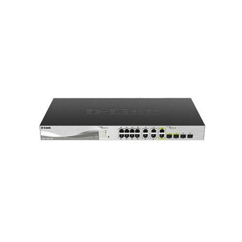 سوییچ DXS-1100-16TC دارای 12 پورت 10 گیگابیتی شبکه ,دو پورت ترکیبی+10GBASE-T/SFPو دو پورت +SFP است