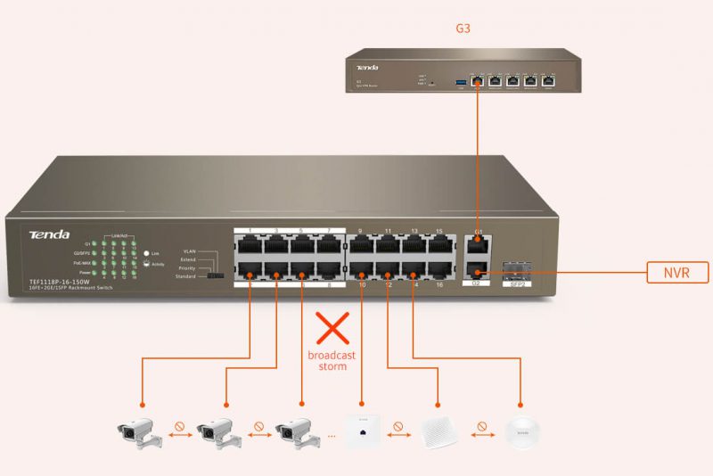 حالت Port-Based VLAN Mode سوییچ tef1118p