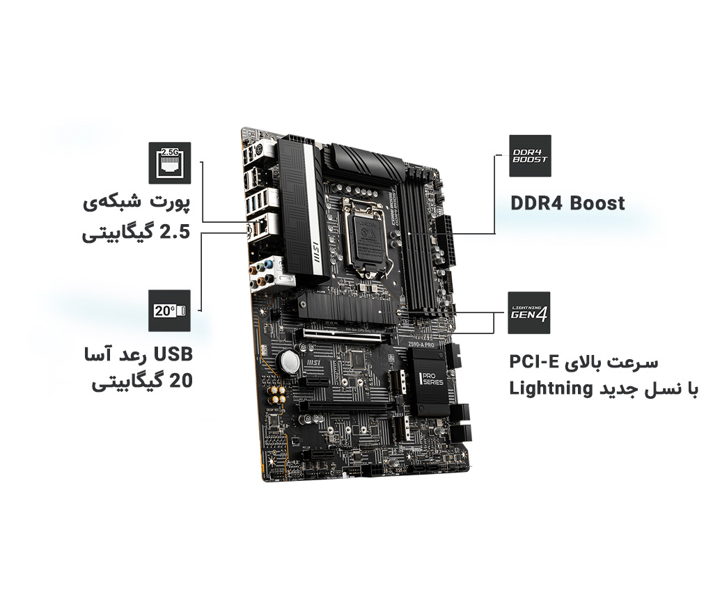 استفاده از آخرین و جدیدترین استاندارد ها در Z590-A-PRO