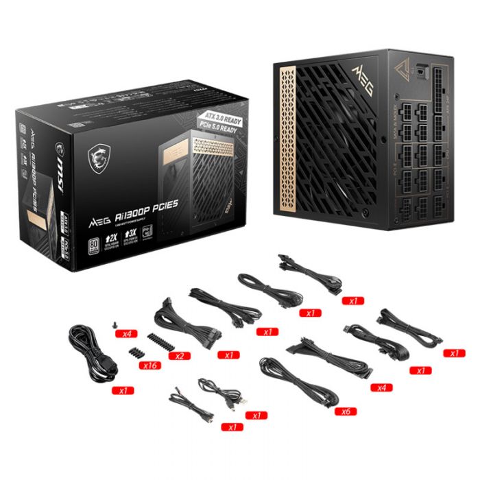منبع تغذیه (پاور) گیمینگ MSI MEG Ai1300P PCIE5 - Image 2