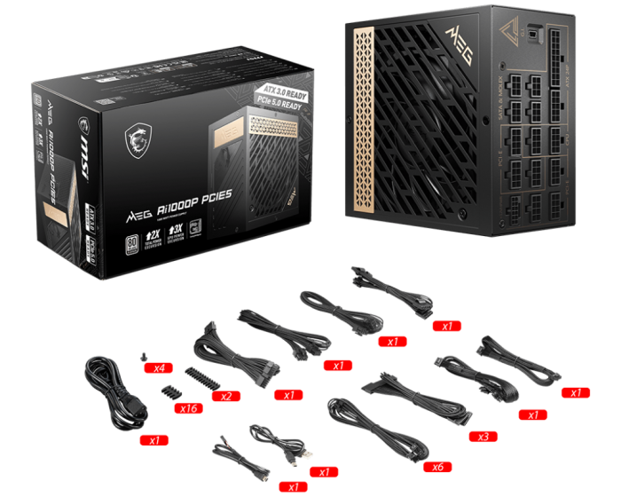 منبع تغذیه (پاور) گیمینگ MSI MEG Ai1000P PCIE5 - Image 2