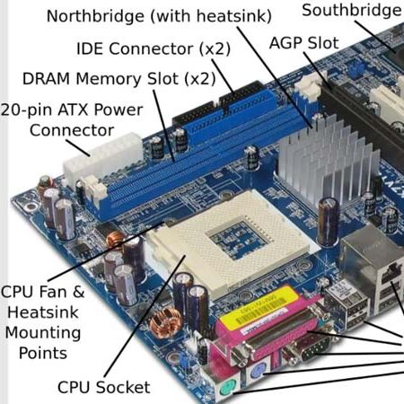 نام قطعات مادربرد
