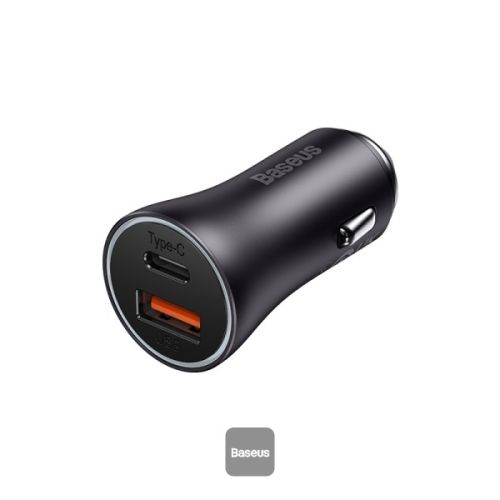 Baseus Golden Contactor Max Car Charger U+C 60W Gray