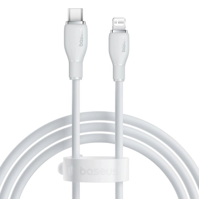 کابل USB-C به Lightning بیسوس سری Pudding رنگ سفید