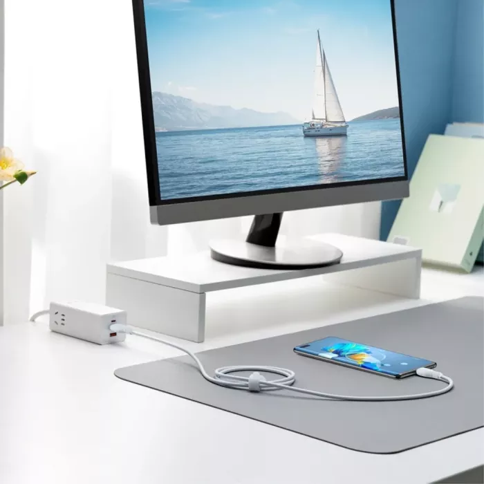 Baseus Pudding Series Fast Charging Cable USB to USB-C 100W, 1.2m - White