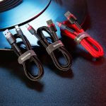Baseus Cafule Cable durable nylon cord USB / USB-C QC3.0 3A 1M red
