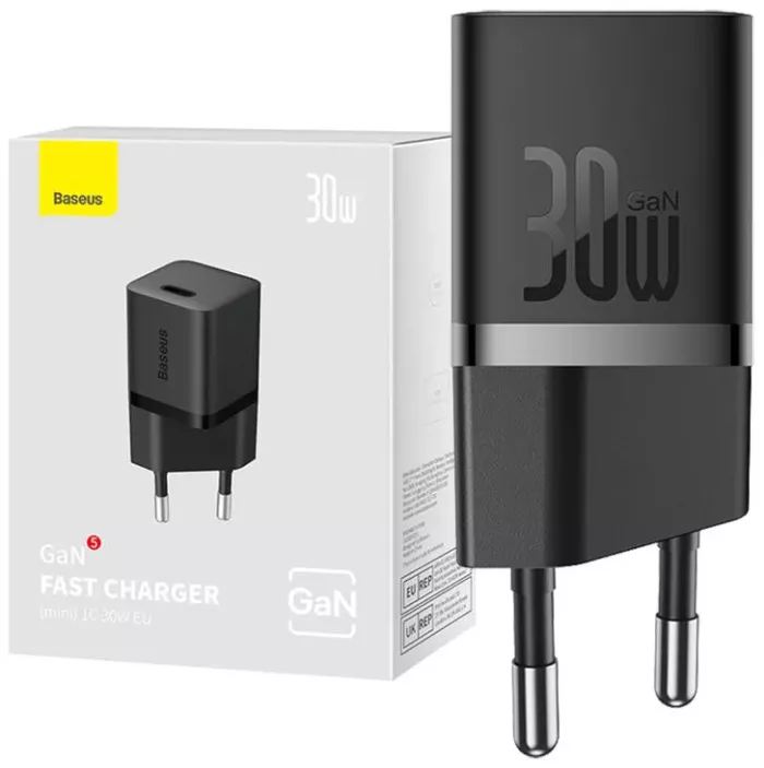 آداپتور شارژر 30 وات مینی بیسوس Baseus مدل GaN5 (مشکی) - CCGN070401 - Image 4