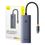 USB Hub 5-in-1 Hub Baseus UltraJoy Series USB-C to HDMI4K@30Hz+3xUSB 3.0+1xPD (grey)