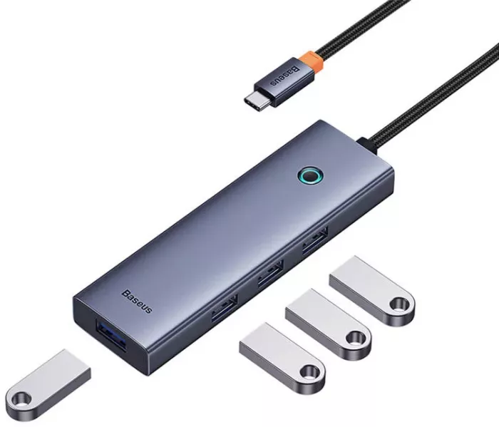 هاب USB برند بیسوس Baseus مدل UltraJoy با 4 پورت – خاکستری - Image 3