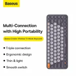 کیبورد بیسوس مدل K01A Wireless Tri-Mode - تصویر 5