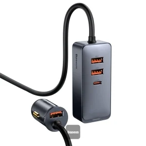 شارژر فندکی بیسوس 120W مدل Share Together PPS multi-port 3U+1C
