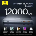 پاوربانک بیسوس مدل Blade2 65W ظرفیت 12000 میلی آمپر - تصویر 8