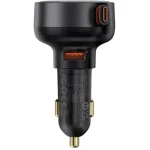 شارژر فندکی 60w بیسوس Enjoyment Pro U+Retractable Type-C - تصویر 2