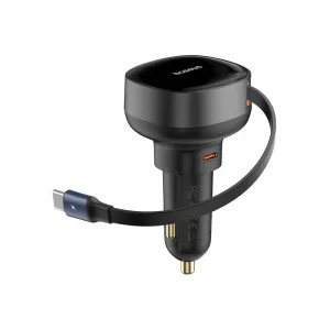 شارژر فندکی 60w بیسوس مدل Enjoyment Pro C+Retractable