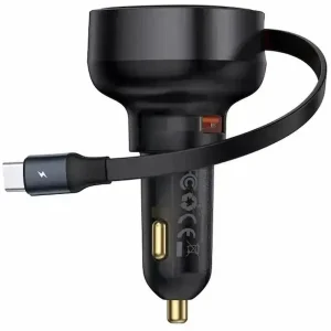 شارژر فندکی 60w بیسوس Enjoyment Pro U+Retractable Type-C